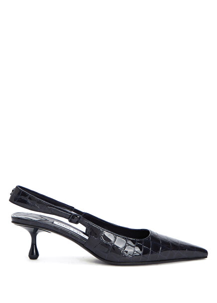 Amel Navy Blue Leather Heels