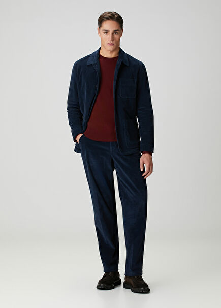 Navy Blue Velvet Pants