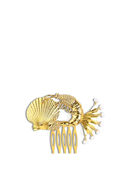 Tide Kiss Comb Gold Plated Women's Hair Accessory