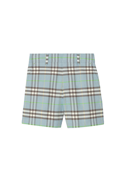 Oscar Check Blue Unisex Kids Shorts