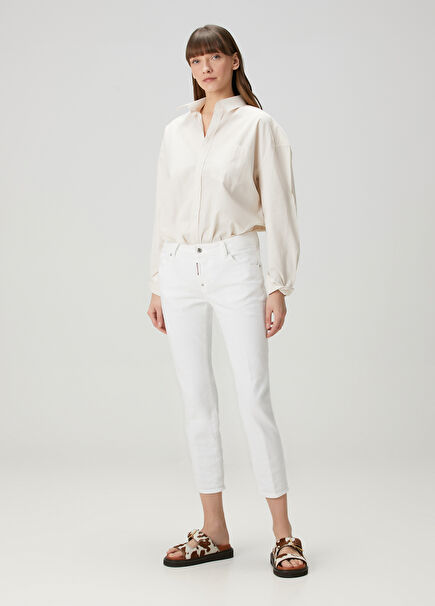 Cool Girl Slim Fit White Jeans