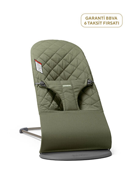 Bliss Cotton Dark Green Rocking 3-Stage Baby Bouncer
