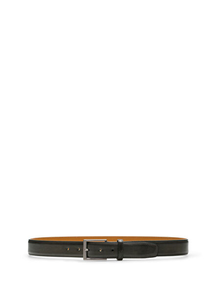 Grey Men's Leather Belt