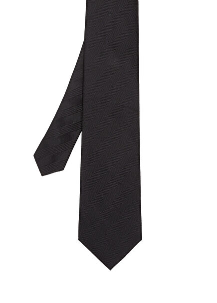 Siyah Desenli İpek Kravat