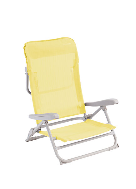 Seaford Sunburst Sarı 4 Pozisyonlu & Konforlu Katlanır Plaj Sandalyesi 