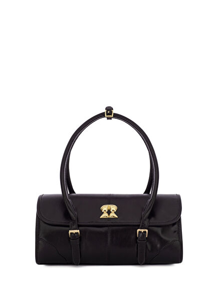 Amara Siyah Kadın Deri Omuz Çantası