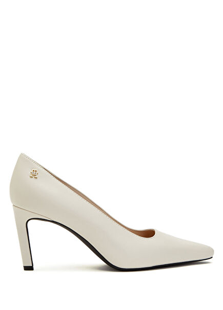 Beige Leather Stilettos
