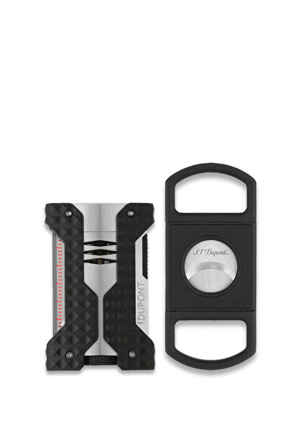 Windproof Rüzgar Geçirmez Krom Puro Çakmağı ve Kesici Seti