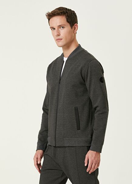 Gri Jersey Bomber Ceket
