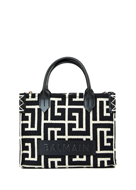 B Army Tote Logo Detaylı Siyah Beyaz Kadın Çanta