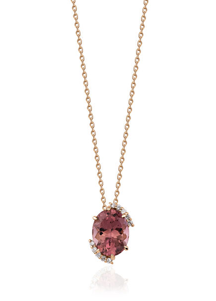 Edel Tourmaline 14K Gold Women's Necklace with Diamonds