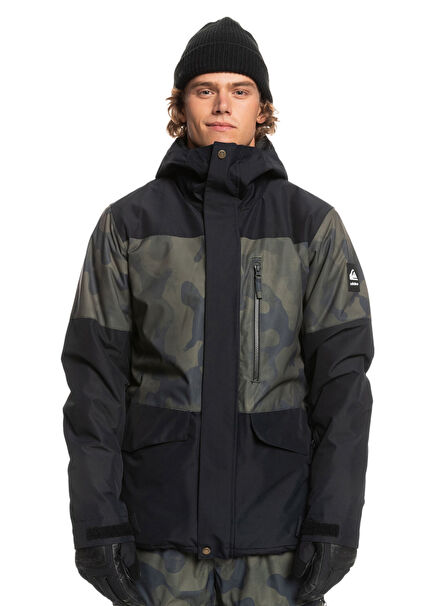 Mission Printed Block Jk Khaki Men's Ski Snowboard Jacket