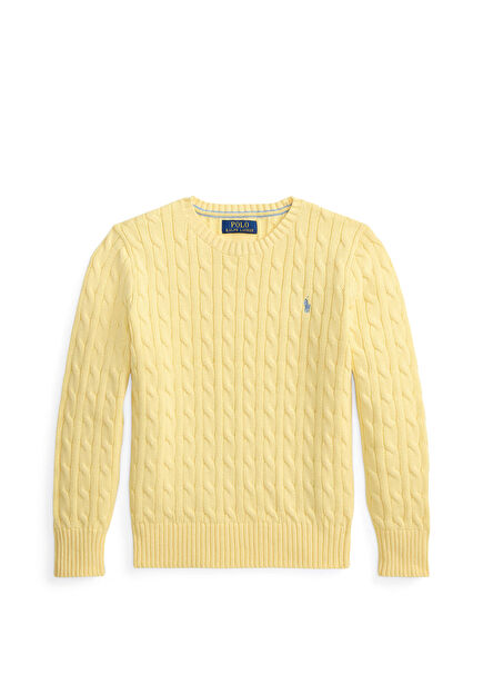 Yellow Logo Jacquard Boys' Sweater
