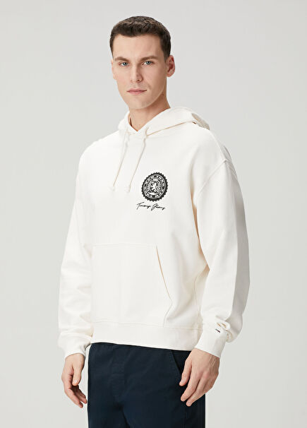 90s Dollar White Hooded Sweatshirt