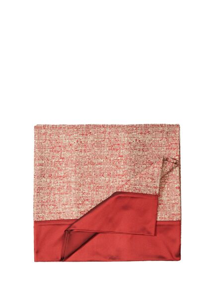Red Patterned Linen Tablecloth