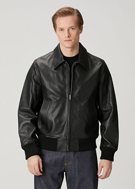 Thomas Siyah Deri Ceket