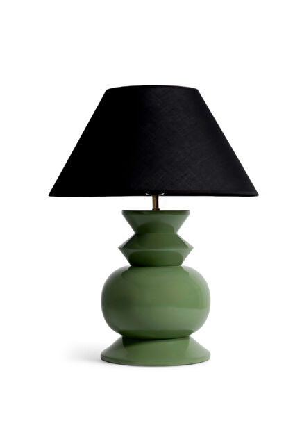Chunky Lamp Green Lampshade
