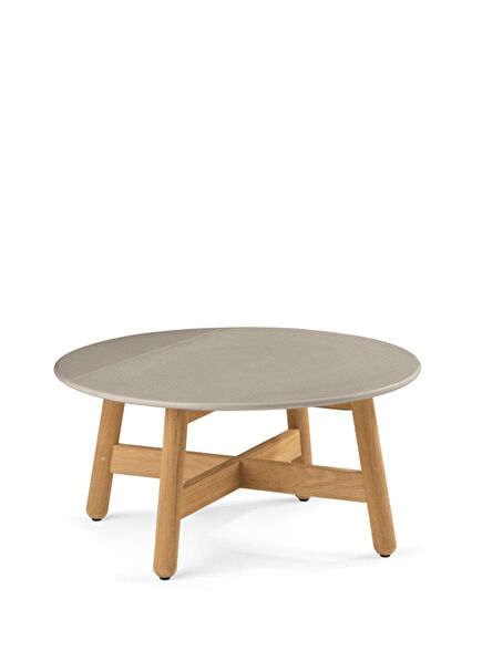 Mbrace Taupe Ahşap Seramik Tablalı Orta Sehpa