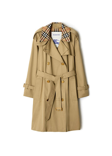 Beige Cotton Gabardine Women's Trench Coat