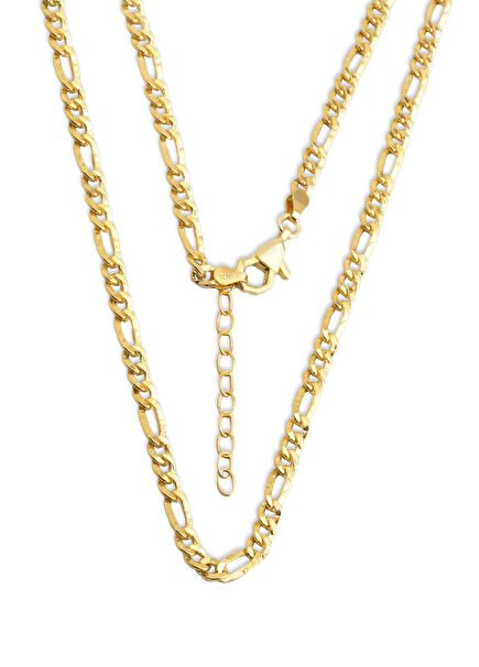 Italian Design 18K Yellow Gold Plated Silver Chain Women's Necklace