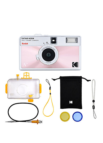 Ektar H35N Glazed Pink 35mm Film Camera Premium Package