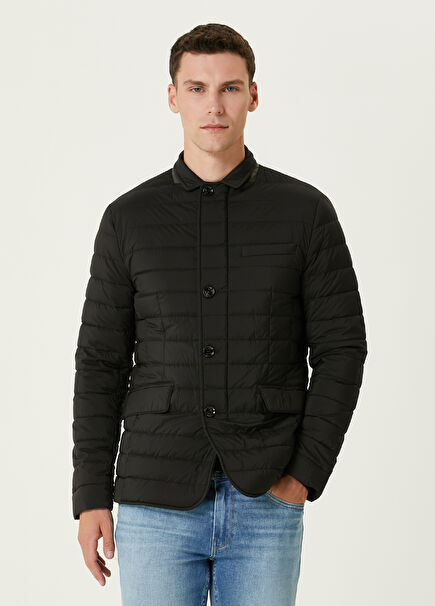 Siyah Kapitoneli Ceket