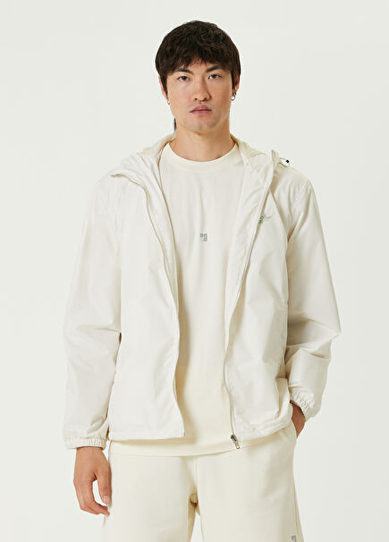 Cream Hooded Logo Coat