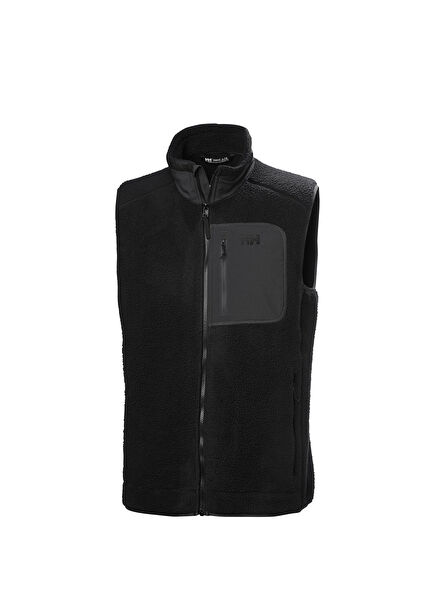 Panorama Pile Block Black Men's Fleece Sport Vest