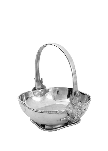 Handled Pewter Basket