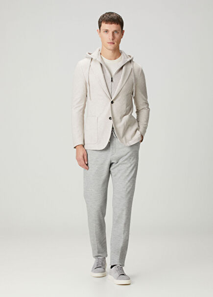 Gri Beli Kordonlu Pantolon