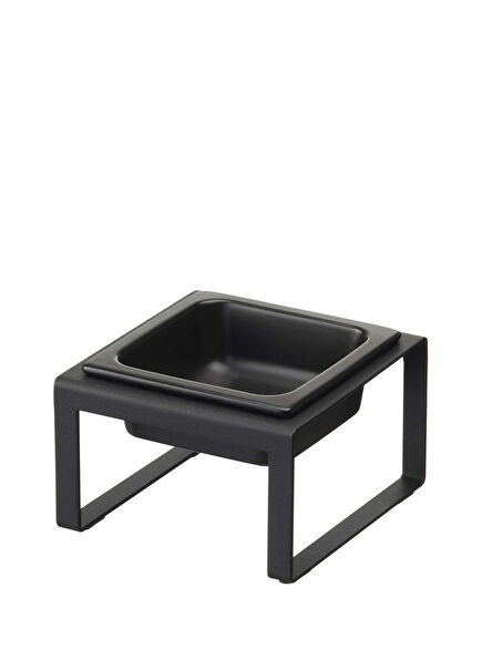 Tower Black Single Steel Pet Food Bowl Stand