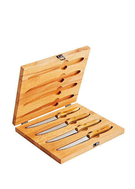 Kitchenware Wooden Boxed Set of 4 Steak Knives