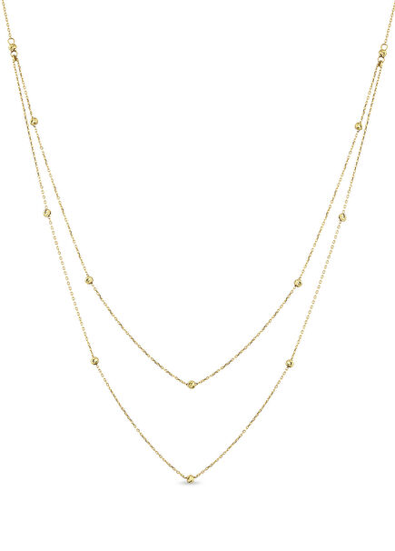 Double Layer 14 Ayar Altın Kadın Kolye