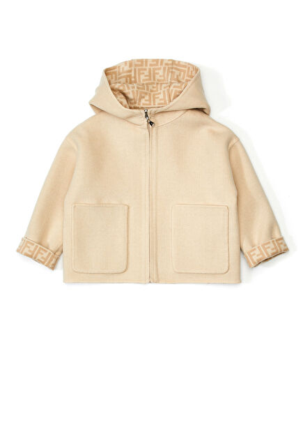 Beige Hooded Kids Jacket