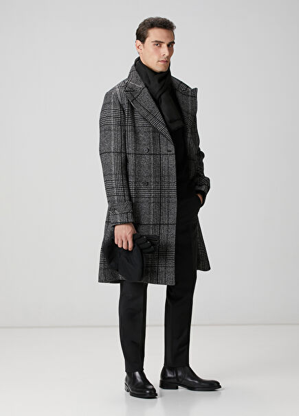 Black Wool Blend Coat