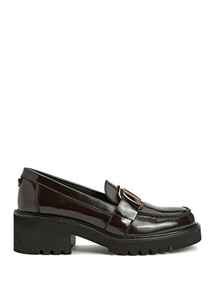 Kahverengi Kadın Deri Loafer