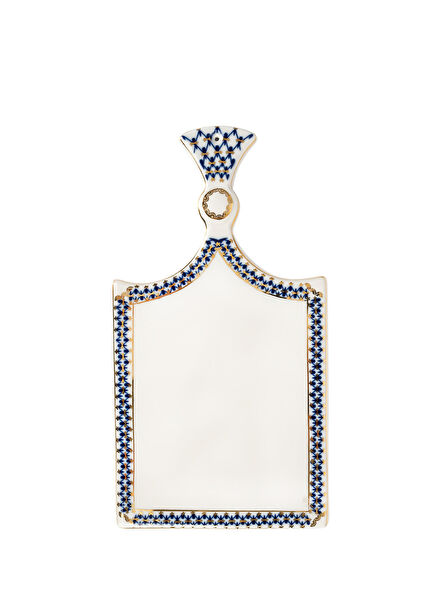 Cobalt Net Mavi Porselen Peynir Tabağı