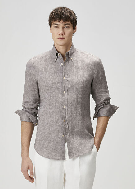 Dark Brown Linen Shirt