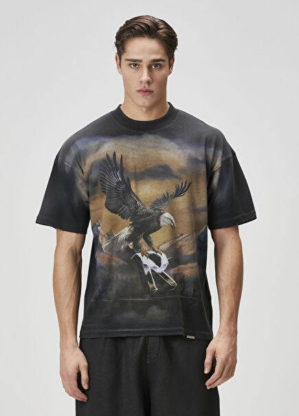 Antrasit Baskılı T-shirt