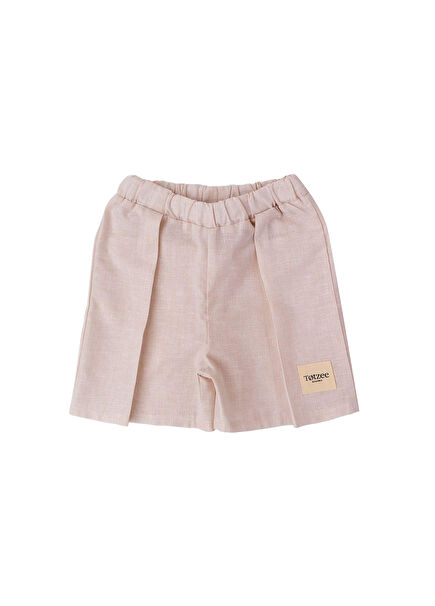 Ivory Linen Pleated Baby Boy Shorts
