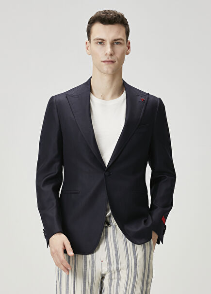 Navy Blue Wool Tuxedo Jacket