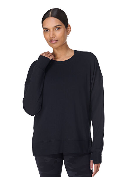 After Class Longline Siyah Kadın Sweatshirt