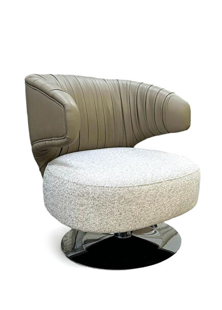 Lilly Base Taupe Leather Armchair