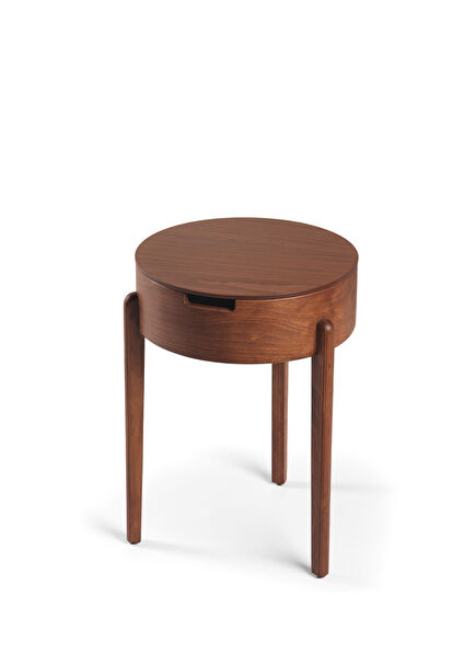 Chef Open Walnut Wooden Side Table