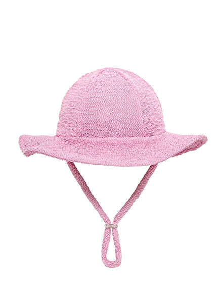 Pink Frosting Brim Textured UV Protection Girls' Hat