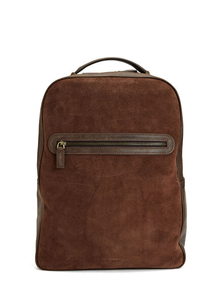 Kahverengi Erkek Süet Sırt Çantası