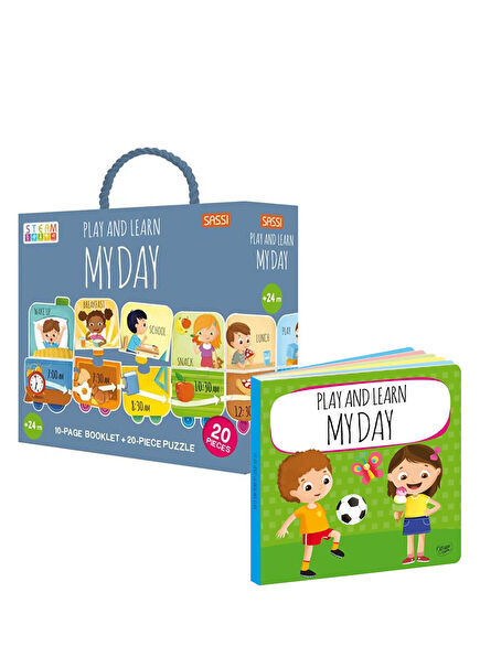 A Day Play & Learn Steam Crossword Kids Foreign Language Book
