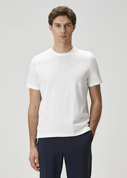 Beyaz Merserize T-shirt