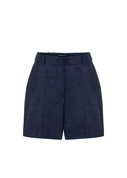 Ellen Navy Women's High Waist Shorts