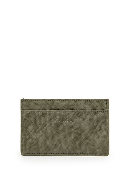 Khaki Women's Faux Leather Card Holder